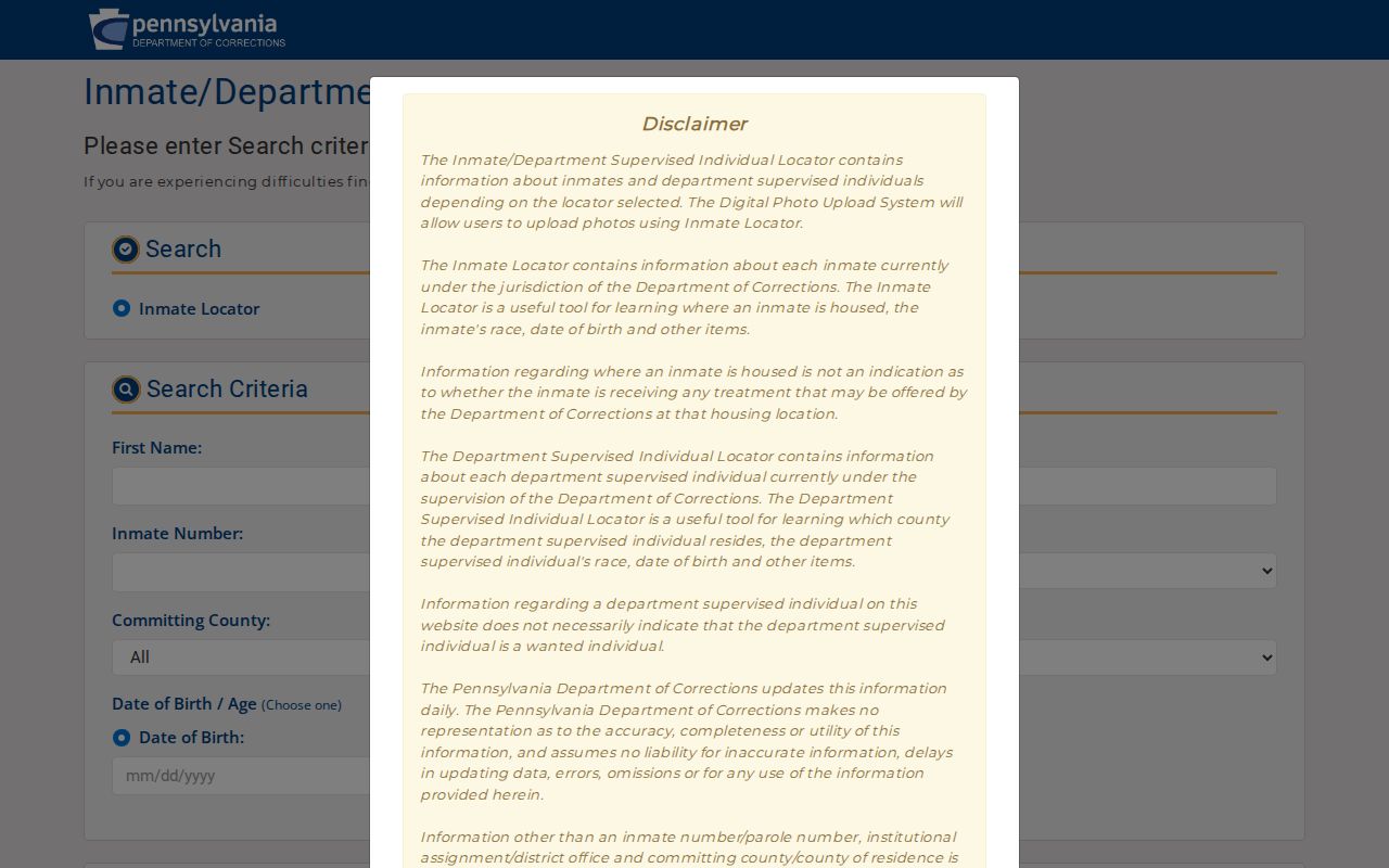 York Township residents directory Pennsylvania inmate locator form