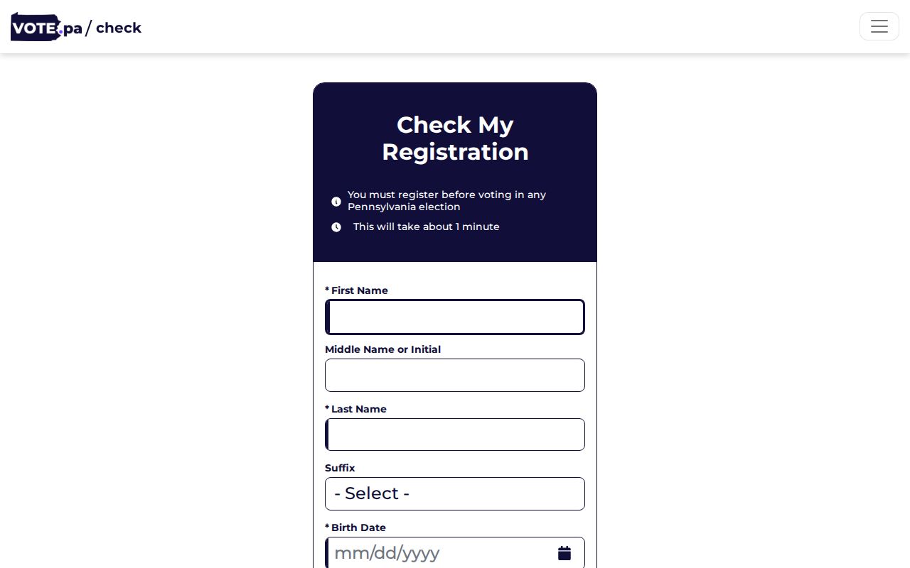 York Township residents directory Pennsylvania voter status form
