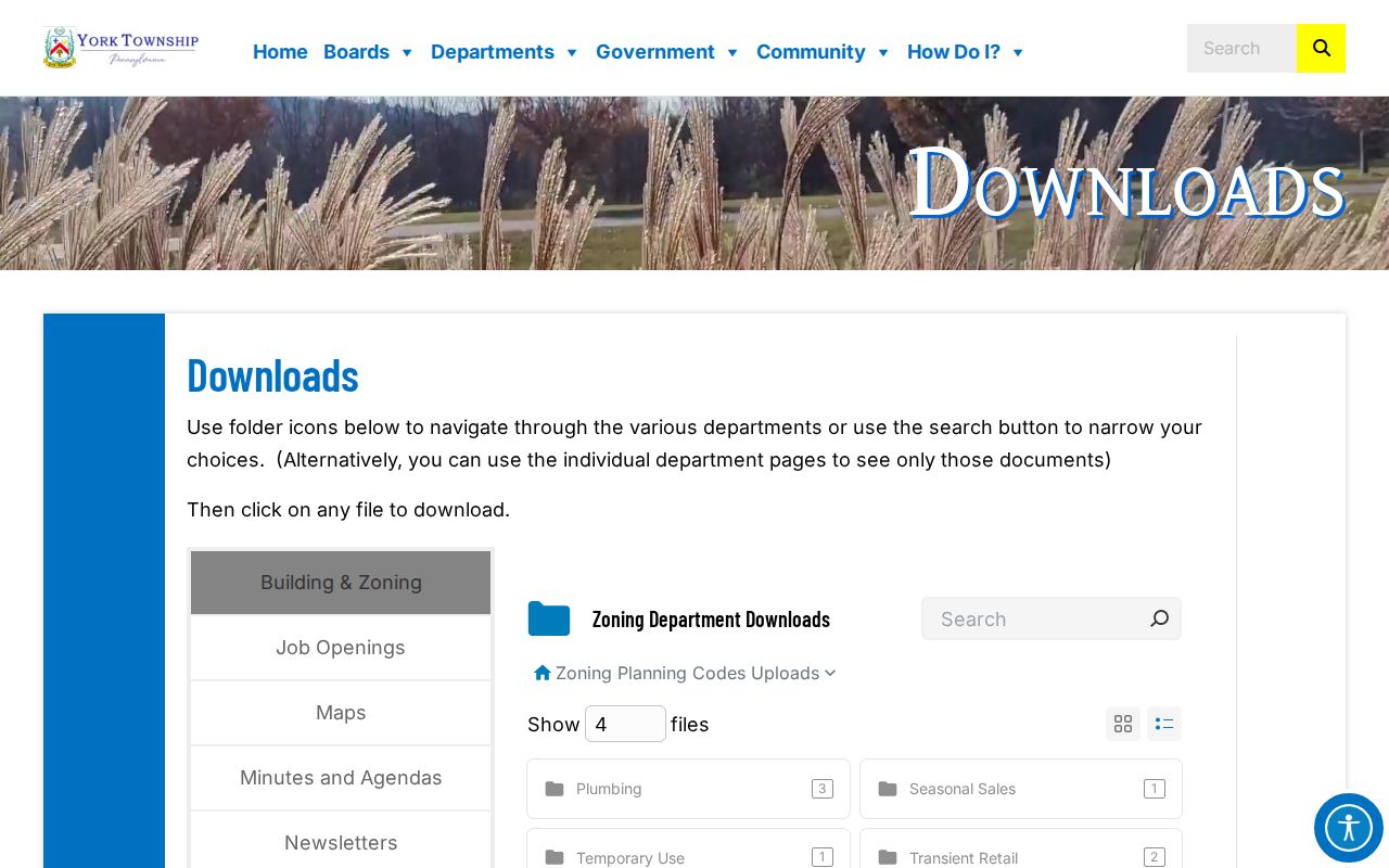 York Township ZIP code directory research using official Township maps